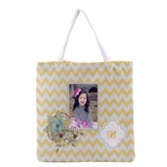 Grocery Tote Bag : Yellow Chevron