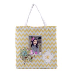 Grocery Tote Bag : Yellow Chevron