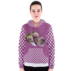 Pink Spotty Womans Zipper Hoodie