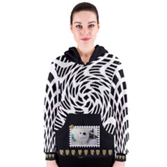 Black And White Womans Zipper Hoodie