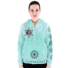 Snowflake Womens Zipper Hoodie