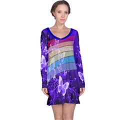 Butterflies and rainbow Nightdress - Long Sleeve Nightdress