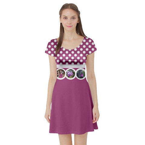 Short Sleeve Skater Dress Front