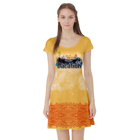 Short Sleeve Skater Dress Front