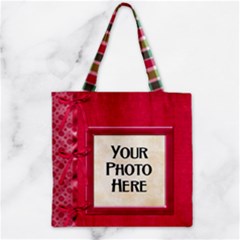 Merry and Bright Zipper Tote 1 - Zipper Grocery Tote Bag