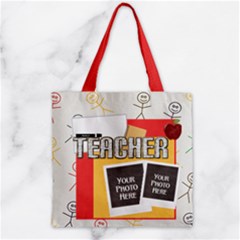 Teacher Zipper Tote 1 - Zipper Grocery Tote Bag