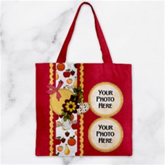 Zipper Grocery Tote Bag 