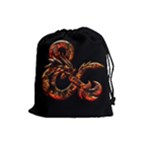 Large Fire & on Black - Drawstring Pouch (Large)