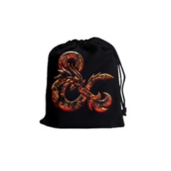 Medium fire & on Black - Drawstring Pouch (Medium)