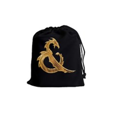 Medium Gold & on Black - Drawstring Pouch (Medium)