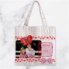 Zipper Grocery Tote Bag 