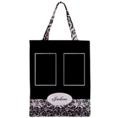 Black and White Zipper Classic Tote Bag