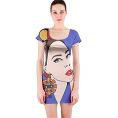 Pop art dress - Short Sleeve Bodycon Dress