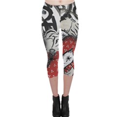 graffiti , POP, STREET, ART, PRINT - Capri Leggings 