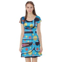 graffiti - Short Sleeve Skater Dress