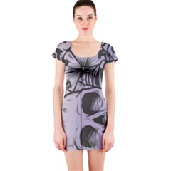 graffiti  - Short Sleeve Bodycon Dress