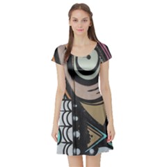 graffiti  - Short Sleeve Skater Dress