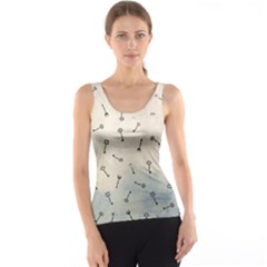 Vintage Key Watercolor - Women s Basic Tank Top