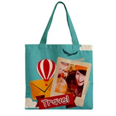 travel - Zipper Grocery Tote Bag