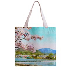 spring - Zipper Grocery Tote Bag