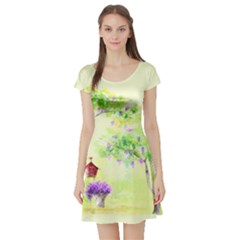 nature - Short Sleeve Skater Dress