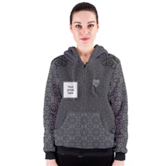 Grey/Black Love Hoodie - Women s Zipper Hoodie