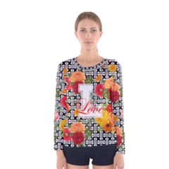 flower dress - Women s Long Sleeve Tee