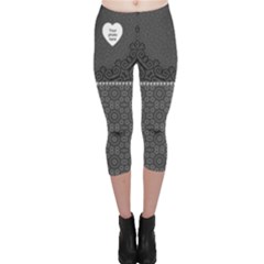 Gray/Black Love Capri Leggings - Capri Leggings 