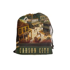 Carson City tiles - Drawstring Pouch (Large)