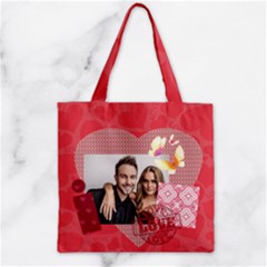 love - Zipper Grocery Tote Bag