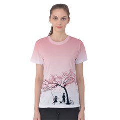 pink flower - Women s Cotton T-Shirt