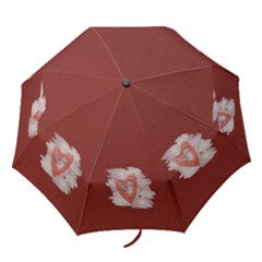 Romantic Valentine Watercolor Heart Love - Folding Umbrella