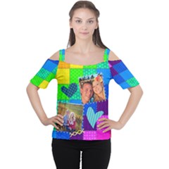 Rainbow Stitch - Cutout Shoulder T-Shirt