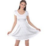 White Grey Bird Dress - Cap Sleeve Dress