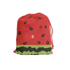 watermelon - Drawstring Pouch (Large)