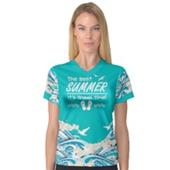 wave - V-Neck Sport Mesh Tee