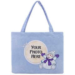 Blue Snowman tote - Mini Tote Bag