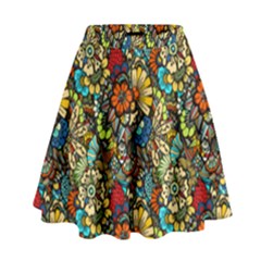 flower theme - High Waist Skirt