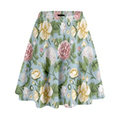 flower theme - High Waist Skirt