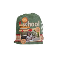 back to school - Drawstring Pouch (Medium)