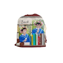 back to school - Drawstring Pouch (Medium)