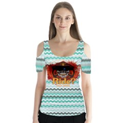 2040 ride pop - Butterfly Sleeve Cutout T-Shirt 