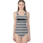 Queen of Hearts B&W Womens One Piece Swim Suit - One Piece Swimsuit