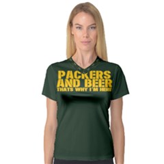 PackersAndBeerLadiesV - V-Neck Sport Mesh T-Shirt
