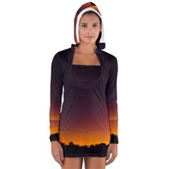 Qbn Sunset 1 - Long Sleeve Hooded T-shirt
