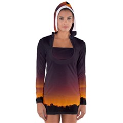 Qbn Sunset 1 - Long Sleeve Hooded T-shirt