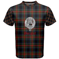 Men s Sargent - Stewart Black Tartan With Crest - Men s Cotton Tee