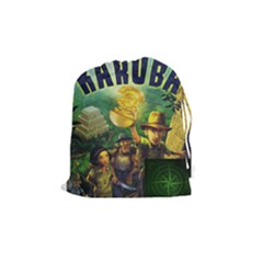 Karuba Box Art Green Tile Bag - Drawstring Pouch (Medium)