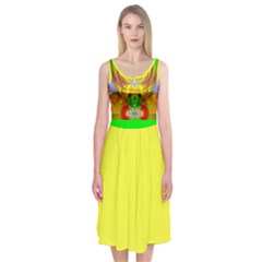 yellow diamonds dess - Midi Sleeveless Dress