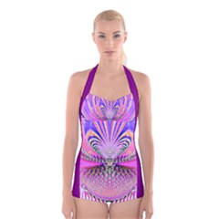 royal crown - Boyleg Halter Swimsuit 